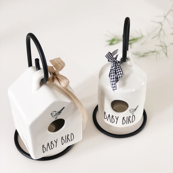 Rae Dunn Inspired Mini Metal Birdhouse Stand - Picture 3 of 7